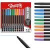 image:imageSharpie Felt Tip Pens Fine Point Pens 04mm Felt Tip Markers Assorted Colors 12 Count  Journaling Art Drawing Markers