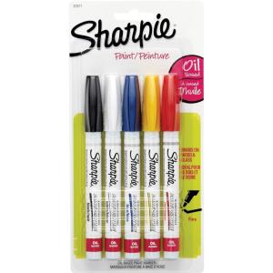 image:imageSharpie OilBased Paint Markers Medium Point Assorted amp Metallic Colors 5 Count  Great for Rock PaintingFine Tip Assorted