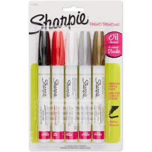 image:imageSharpie OilBased Paint Markers Medium Point Assorted amp Metallic Colors 5 Count  Great for Rock PaintingMedium Tip Assorted  Metallic