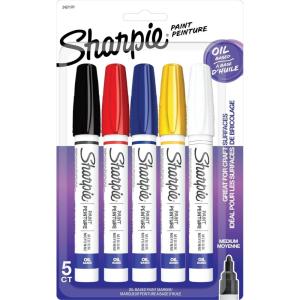 image:imageSharpie OilBased Paint Markers Medium Point Assorted amp Metallic Colors 5 Count  Great for Rock PaintingMedium Tip Assorted