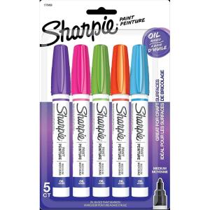 image:imageSharpie OilBased Paint Markers Medium Point Assorted amp Metallic Colors 5 Count  Great for Rock PaintingMedium Tip Assorted Fashion