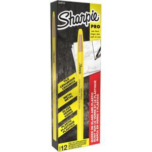 image:imageSharpie PeelOff China Markers Wax Grease Pencils Fine Point White Box of 12  Marks on Glass Plastic Tile Metal and MoreYellow