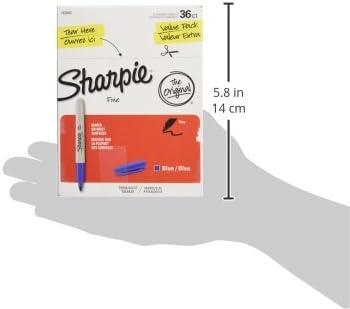 image:imageSharpie Permanent Markers Fine Point Assorted Colors Black Red Blue Green 36 Count  Bulk Office SuppliesBlue