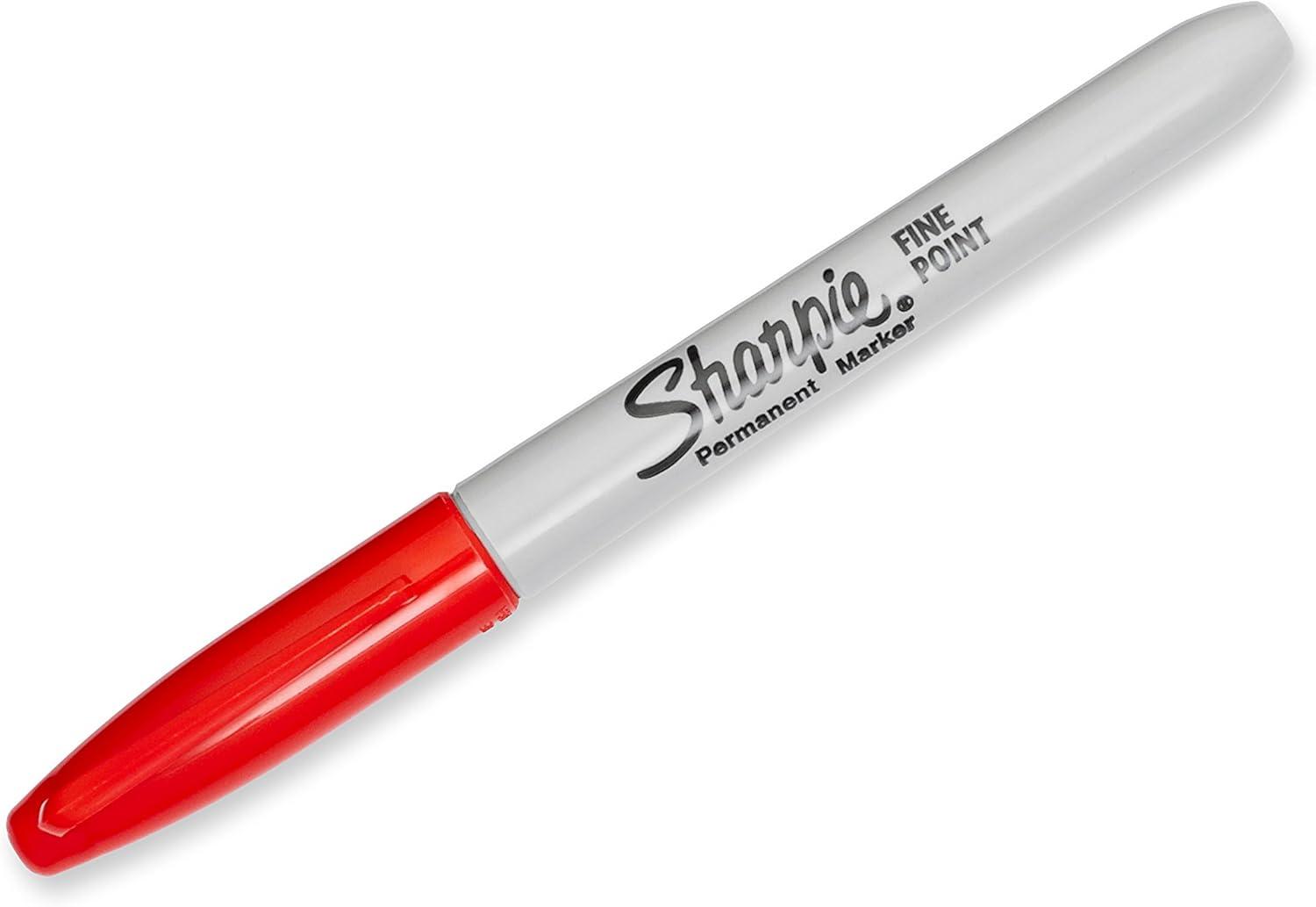 image:imageSharpie Permanent Markers Fine Tip Red 36 Count  Marks on Paper Plastic Metal Wood Perfect for Drawing Coloring Posters Home Office Supplies1 Count Pack of 36