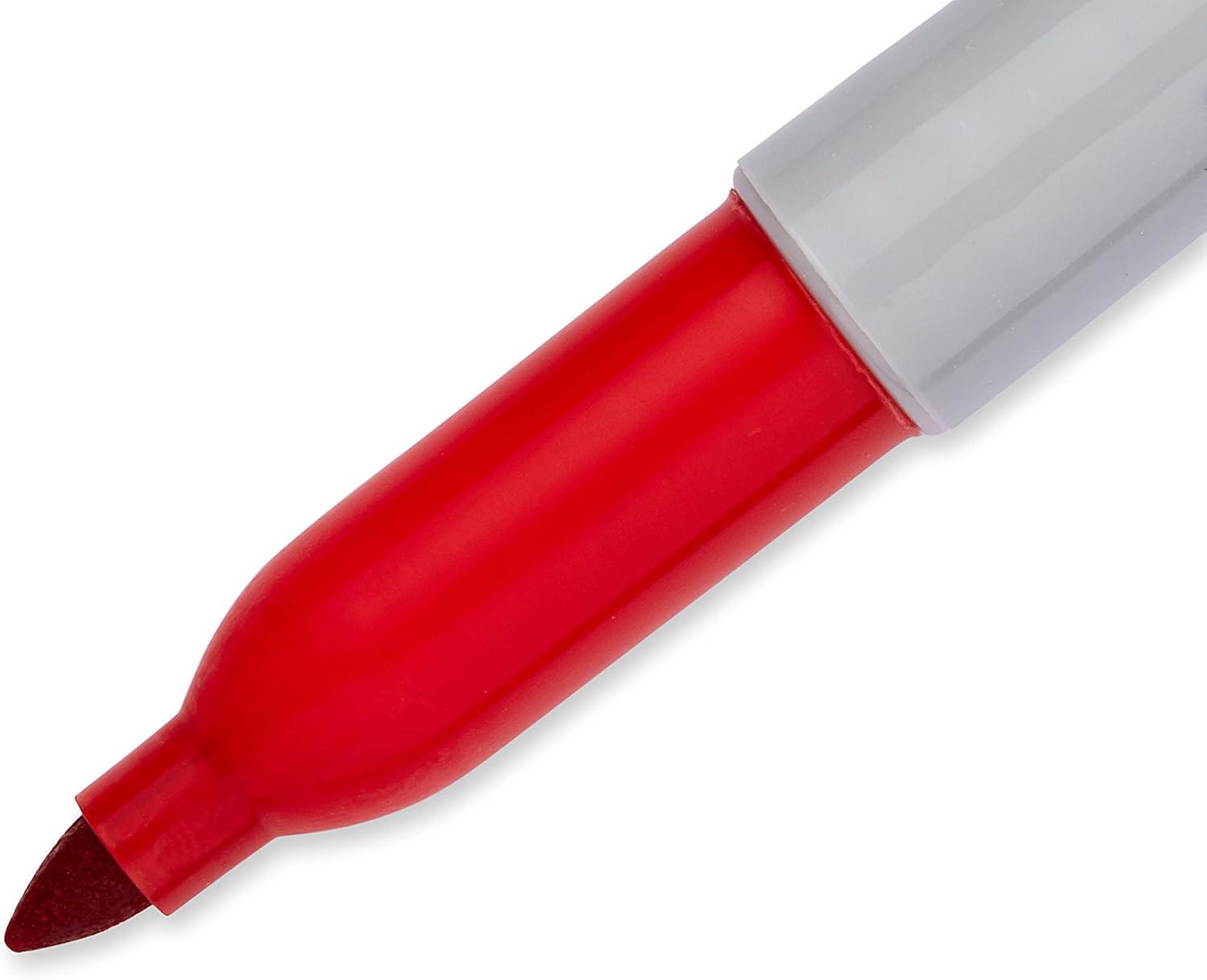 image:imageSharpie Permanent Markers Fine Tip Red 36 Count  Marks on Paper Plastic Metal Wood Perfect for Drawing Coloring Posters Home Office Supplies1 Count Pack of 36