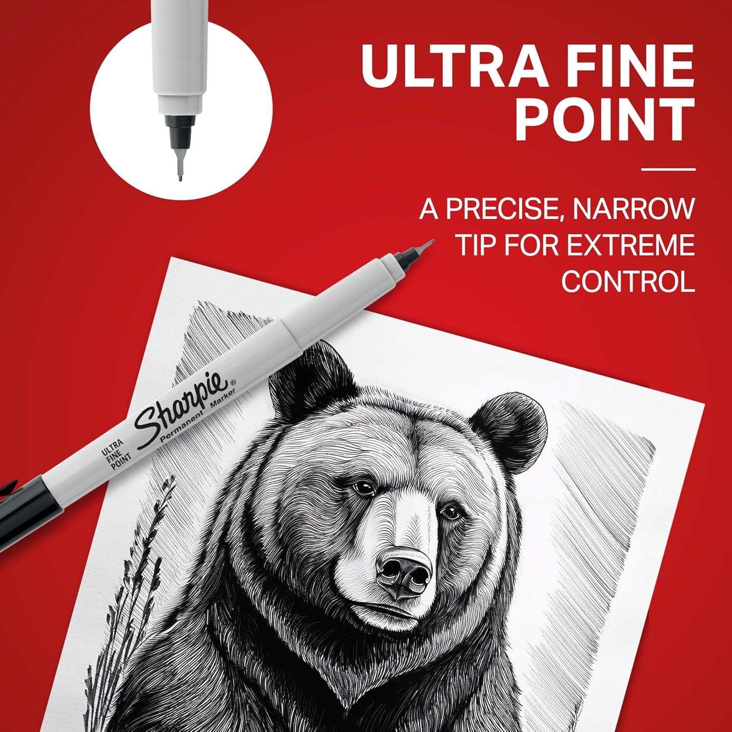 image:imageSharpie Permanent Markers Ultra Fine Tip Black 12 Count  Office Supplies Quick Drying Fade Resistant Ideal for Posters Drawing ColoringBlack