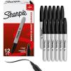 image:imageSharpie Permanent Markers Fine Tip Black 12 Count  Office Supplies Quick Drying Fade Resistant For Wood Plastic Paper Metal And MoreBlack