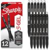 image:imageSharpie SGel Pens Bold Point 10mm Black Gel Ink 12 Count  Writing Journaling NoteTaking College Teacher Supplies Office12