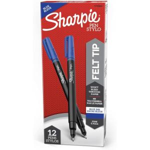 image:imageSharpie Felt Tip Pens Fine Point 04mm Blue 12 Count1 Count Pack of 12