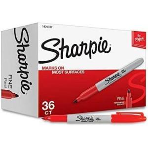 image:imageSharpie Permanent Markers Fine Tip Red 36 Count  Marks on Paper Plastic Metal Wood Perfect for Drawing Coloring Posters Home Office Supplies36 Count Pack of 6