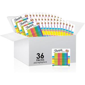 image:imageSharpie Pocket Highlighters Chisel Tip Quick Dry Assorted Fluorescent Colors 12 Count  For Studying NoteTaking School College Office Student amp Teacher SuppliesAssorted