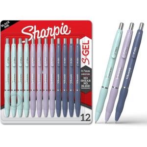 image:imageSharpie SGel Gel Pens Pearl White Body Black Ink Medium Point 07mm 12 Count  For Journaling Writing NoteTaking School Office SuppliesAssorted
