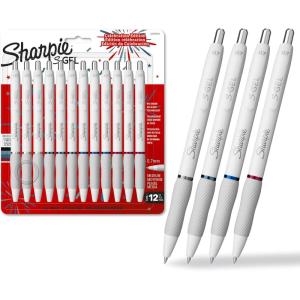 image:imageSharpie SGel Gel Pens Pearl White Body Black Ink Medium Point 07mm 12 Count  For Journaling Writing NoteTaking School Office SuppliesAssorted USA