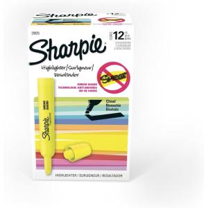 image:imageSharpie Tank Highlighters Chisel Tip Fluorescent Yellow 12 Count12 Count Pack of 1