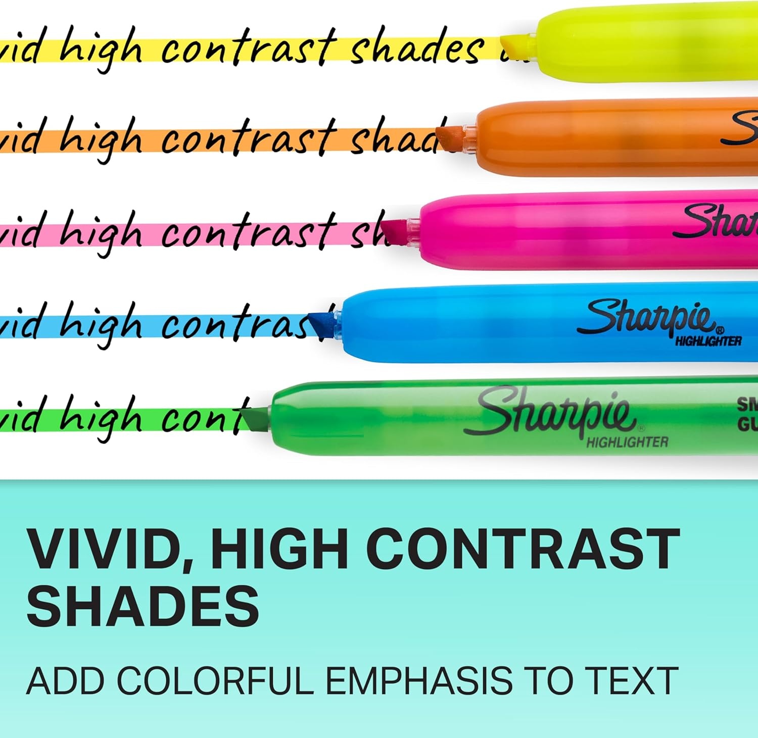 image:imageSharpie Retractable Highlighters Chisel Tip Assorted Colors 8 Count  Journaling Classroom Study Supplies
