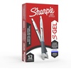 image:imageSharpie SGel Gel Pens Sleek Metal Barrel Gunmetal Medium Point 07mm Black Ink 12 CountBlue Ink