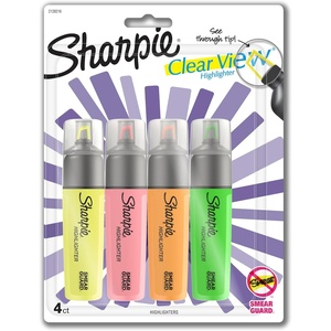 image:imageSharpie Clear View Highlighters Chisel Tip 4 Count4 Count Assorted