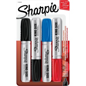 image:imageSharpie King Size Permanent Marker Large Chisel Tip Great for Poster Boards Assorted 4 CountBlack