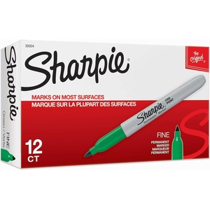 image:imageSharpie Permanent Markers Fine Tip Red 12 Count  Office Supplies Quick Drying Fade Resistant For Plastic Metal Wood And MoreGreen
