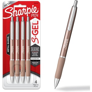 image:imageSharpie SGel Gel Ink Pens Medium Point 07mm Sleek Metal Barrel Champagne Black Ink 4 Count  Drawing Journaling Writing School Teacher Supplies