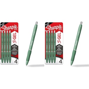 image:imageSharpie SGel Gel Pens Green Barrel Black Ink Medium Point 07mm 4 Count  For Home Office College Journaling Drawing NoteTaking WritingGreen with Black Ink Pack of 2