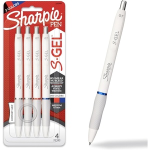 image:imageSharpie SGel Gel Pens White Barrel Medium Point 07mm Assorted Ink Colors 4 Count  Writing NoteTaking Journaling Trendy Desk Supplies4 Count