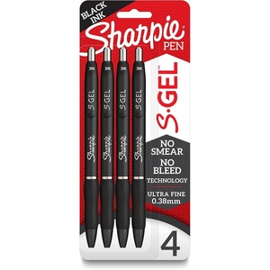 image:imageSharpie SGel Pens Ultra Fine Point 038mm Black Ink 12 Count  Office Supplies Writing Journaling1 Count Pack of 4