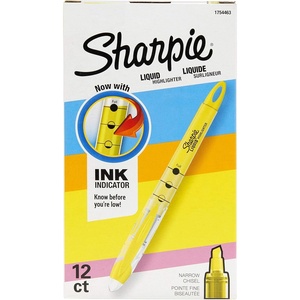 image:imageSharpie Liquid Highlighters Chisel Tip Fluorescent Yellow 12 Count12 Count Pack of 12