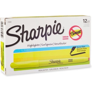 image:imageSharpie Pocket Style Highlighters Chisel Tip Fluorescent Yellow Box of 12