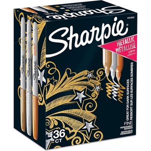 image:imageSharpie Metallic Permanent Markers Fine Point Assorted Metallic 36 Count