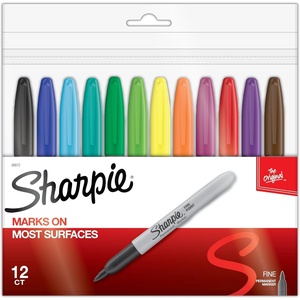 image:imageSharpie Permanent Markers Fine Point Assorted Colors 12 Count  School Office Arts amp Crafts Desk SuppliesAssorted Classic