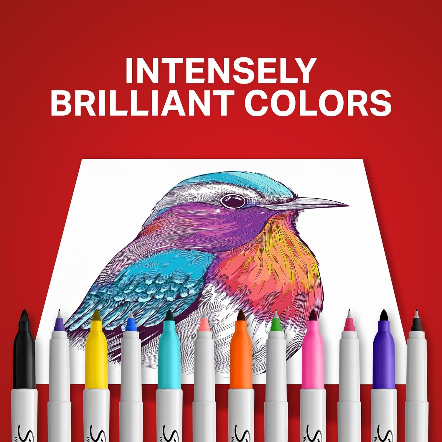 image:imageSharpie Permanent Markers Ultimate Collection Fine and Ultra Fine Points Assorted Colors 115 Count  Classroom Large Pack Office Supplies45 Count