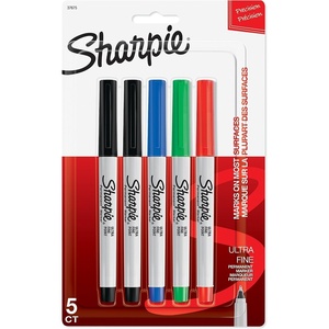image:imageSharpie 37675PP Permanent Markers Ultra Fine Point Assorted Colors 5 CountSolid