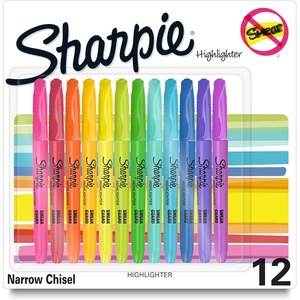 image:imageSharpie Pocket Highlighters Chisel Tip Assorted Colored Highlighters Essential Teacher and Office Supplies Classroom Must Haves SmearResistant 12PackBright