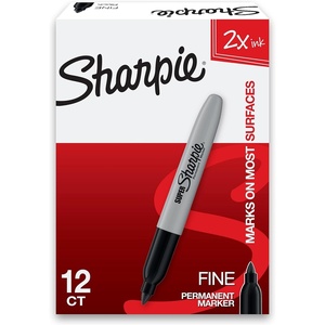 image:imageSharpie Super Permanent Markers Fine Point Black 12 Count  Quick Drying For Classroom Poster Boards Office Home Teacher SuppliesMarker