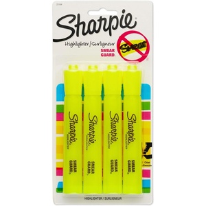 image:imageSharpie Tank Yellow Highlighters Marker Set Study Essentials Chisel Tip Ideal for Back to School and Teacher Supplies SmearResistant 4Pack1